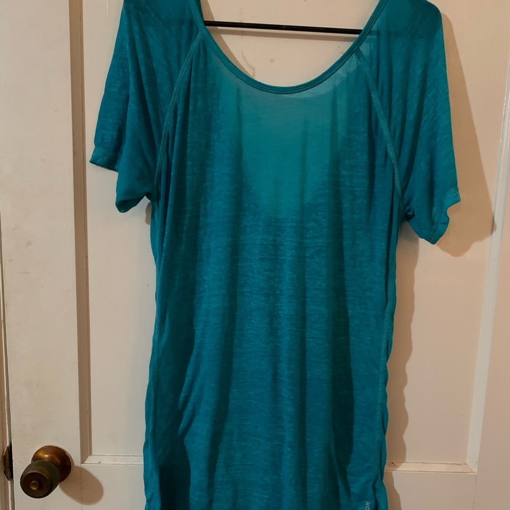 Blue Reebok see-through workout shirt